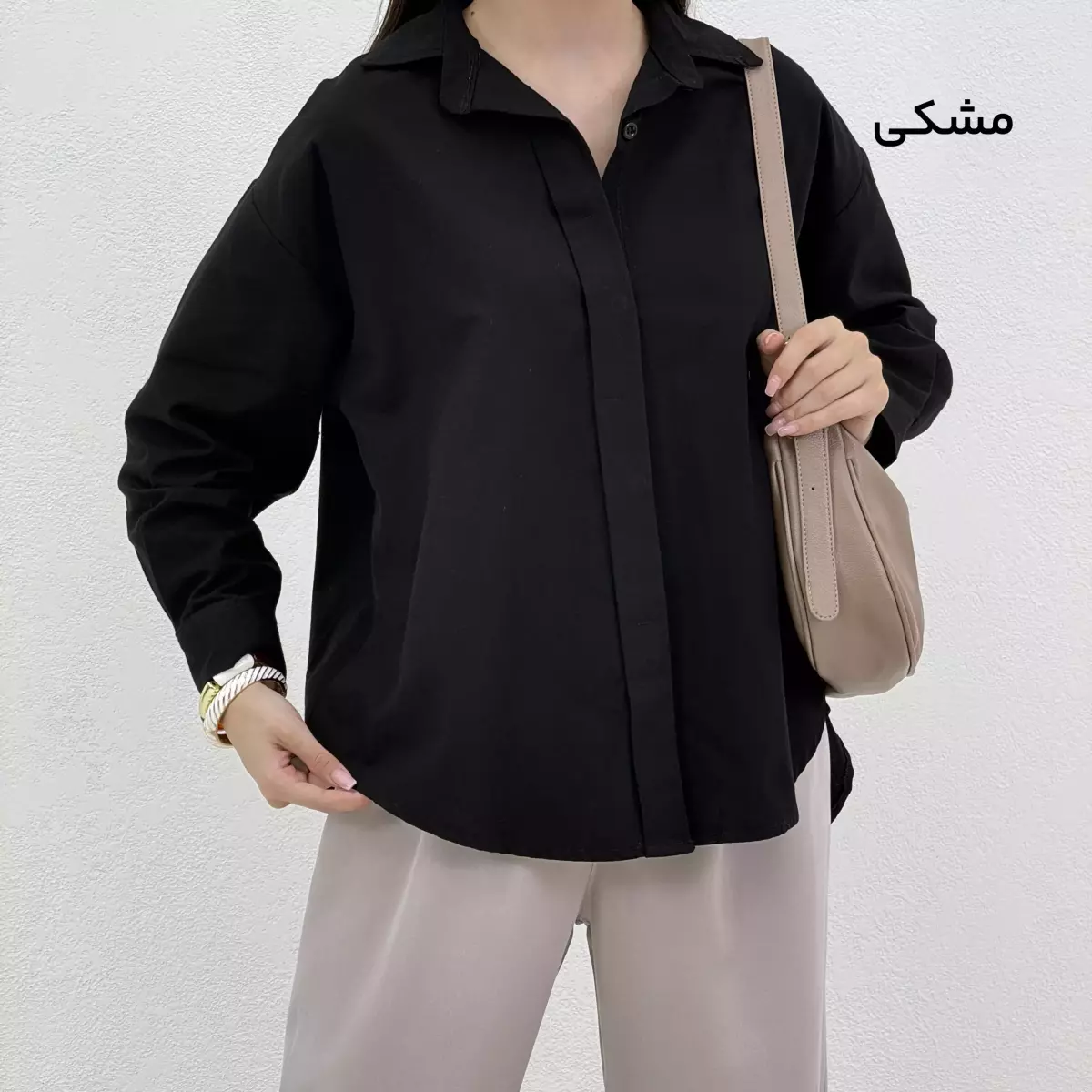 شومیز لینن یقه مردانه