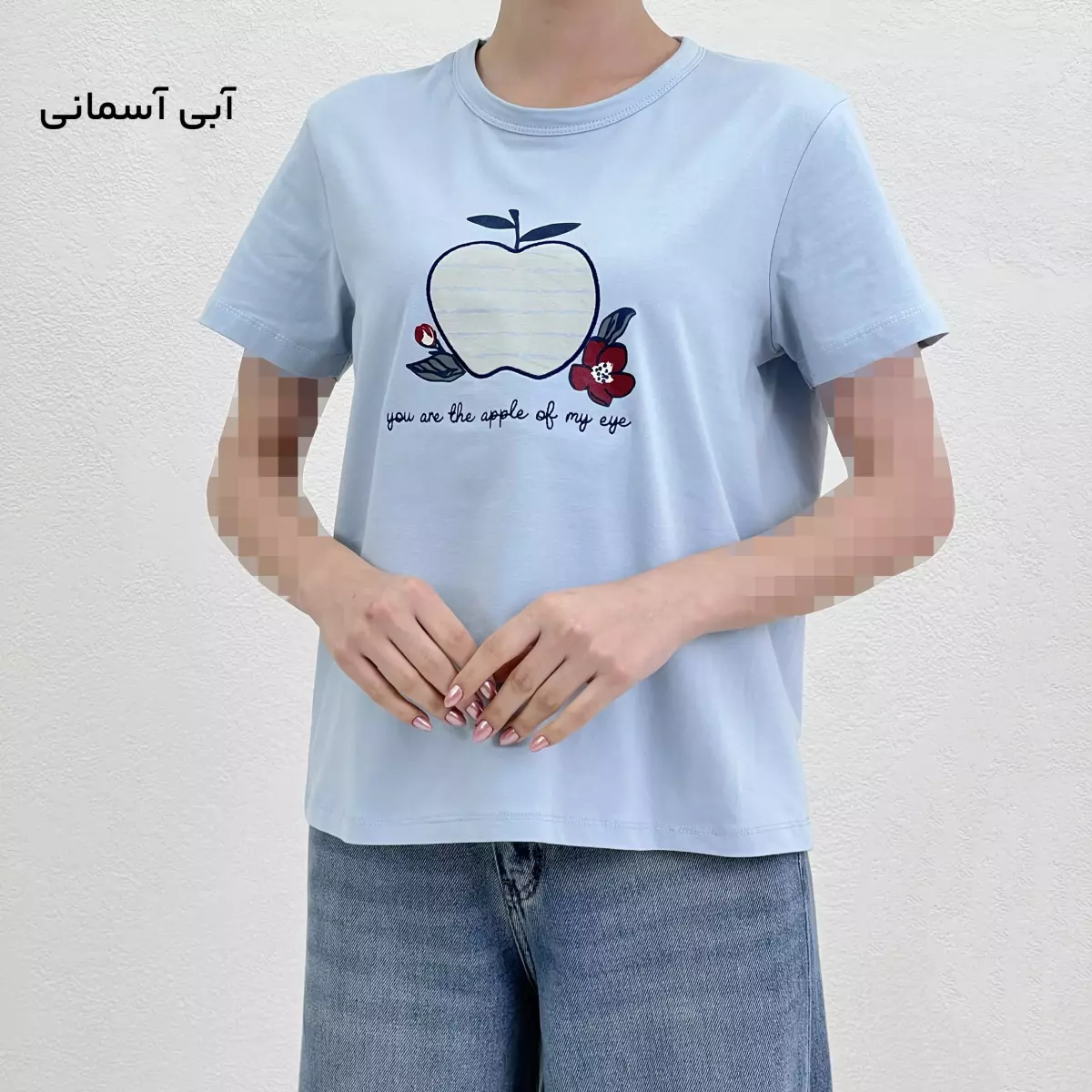 تیشرت زنانه طرح سیب