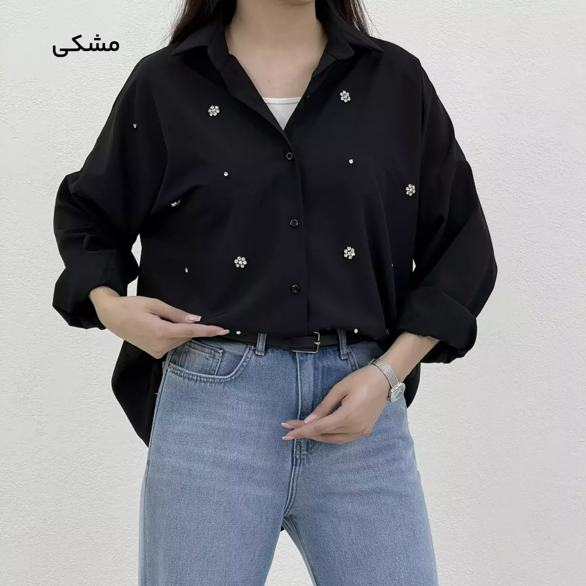 شومیز زنانه جلو نگینی