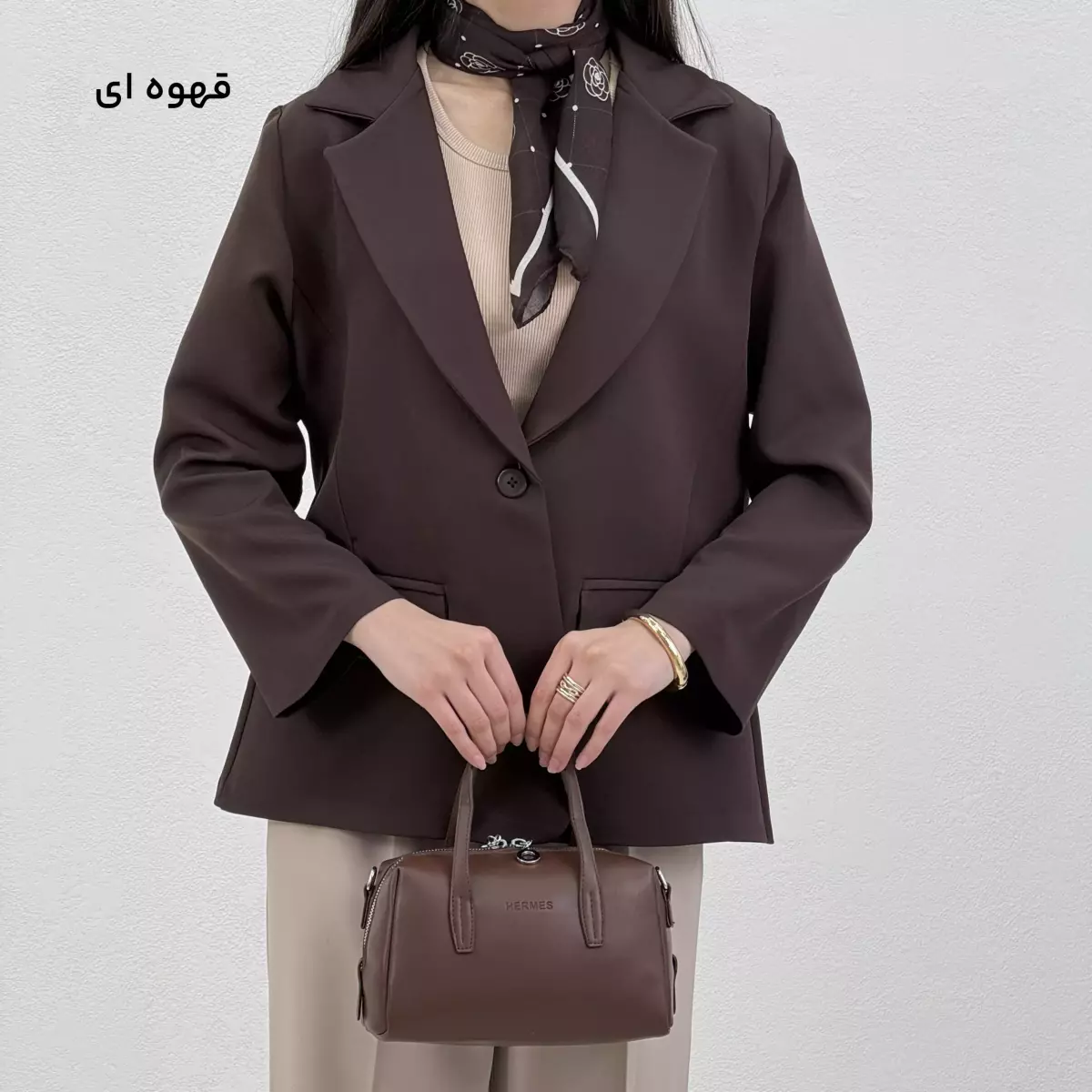 کت کرپ زنانه پشت دکمه