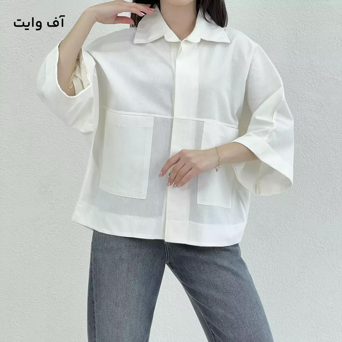 شومیز زنانه باکسی دو جیب