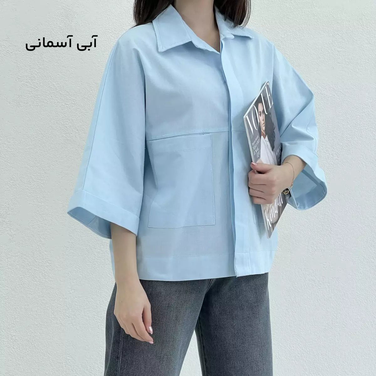 شومیز زنانه باکسی دو جیب