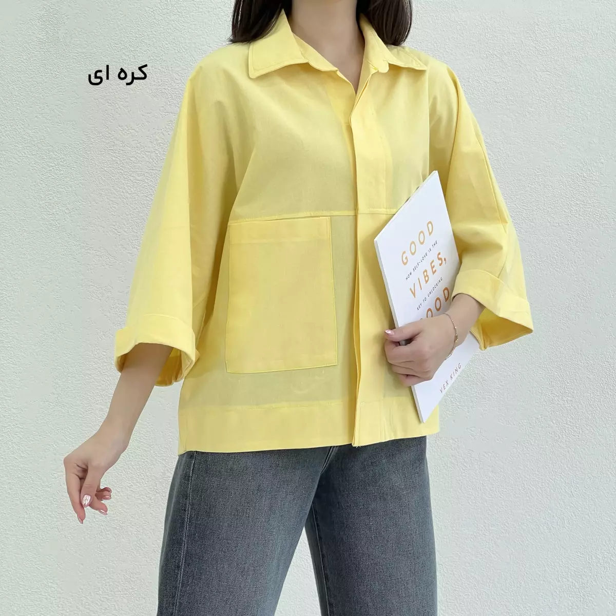 شومیز زنانه باکسی دو جیب