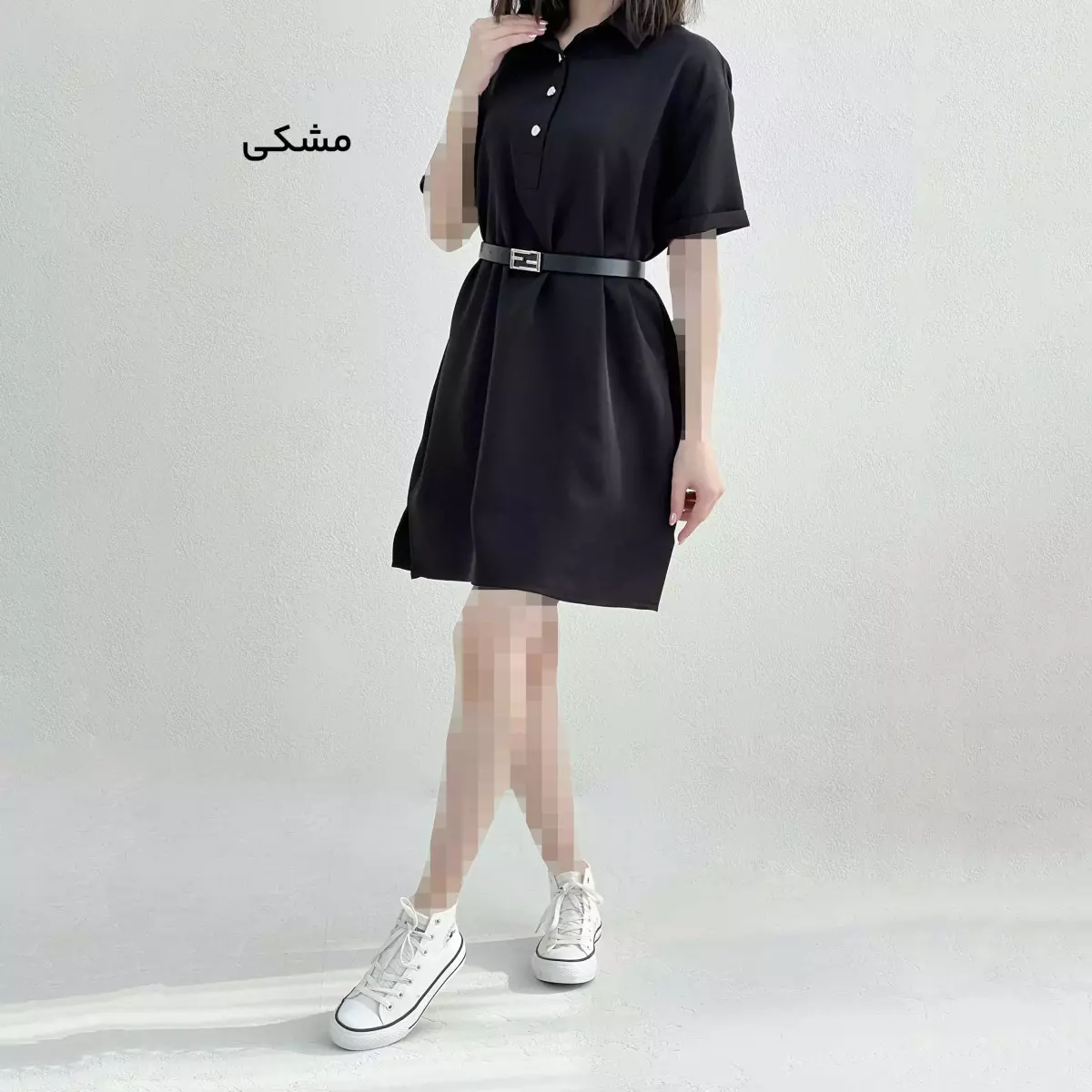 پیراهن زنانه آستین کوتاه کرپ