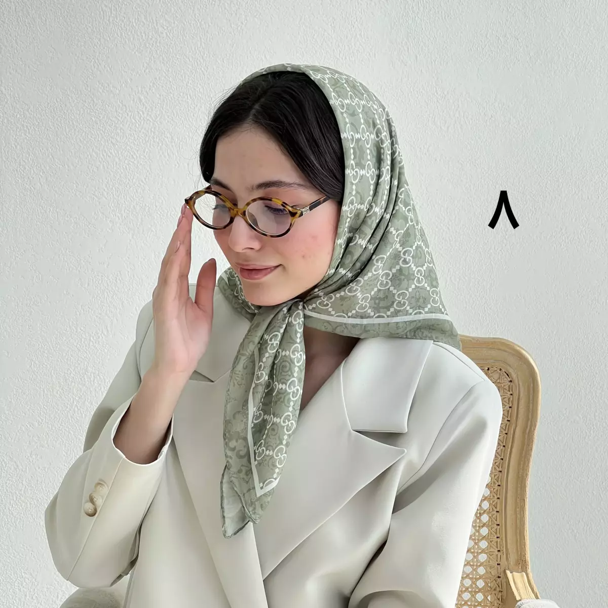 مینی اسکارف زنانه رنگ ماچا