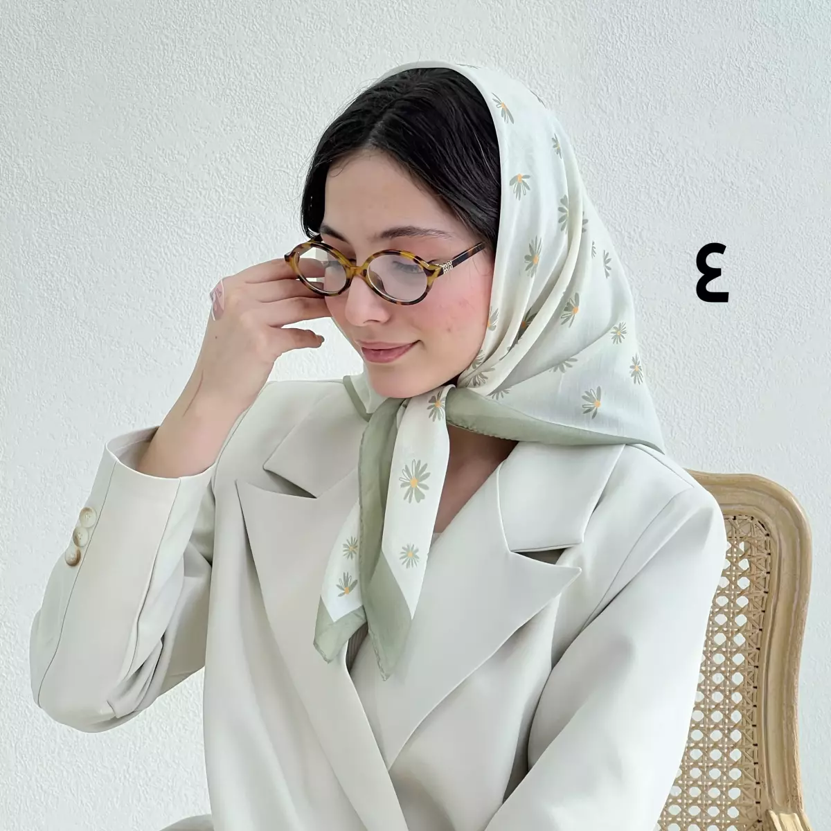 مینی اسکارف زنانه رنگ ماچا