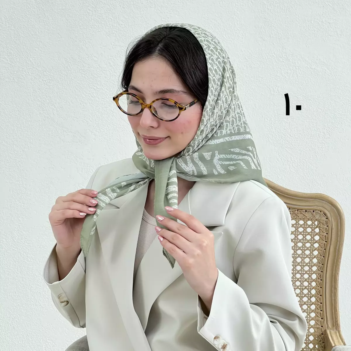 مینی اسکارف زنانه رنگ ماچا