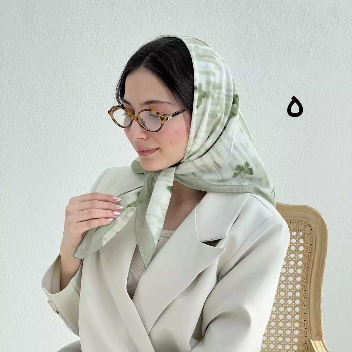 مینی اسکارف زنانه رنگ ماچا