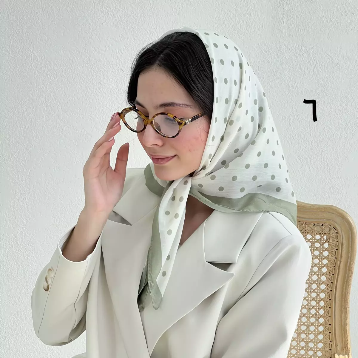 مینی اسکارف زنانه رنگ ماچا