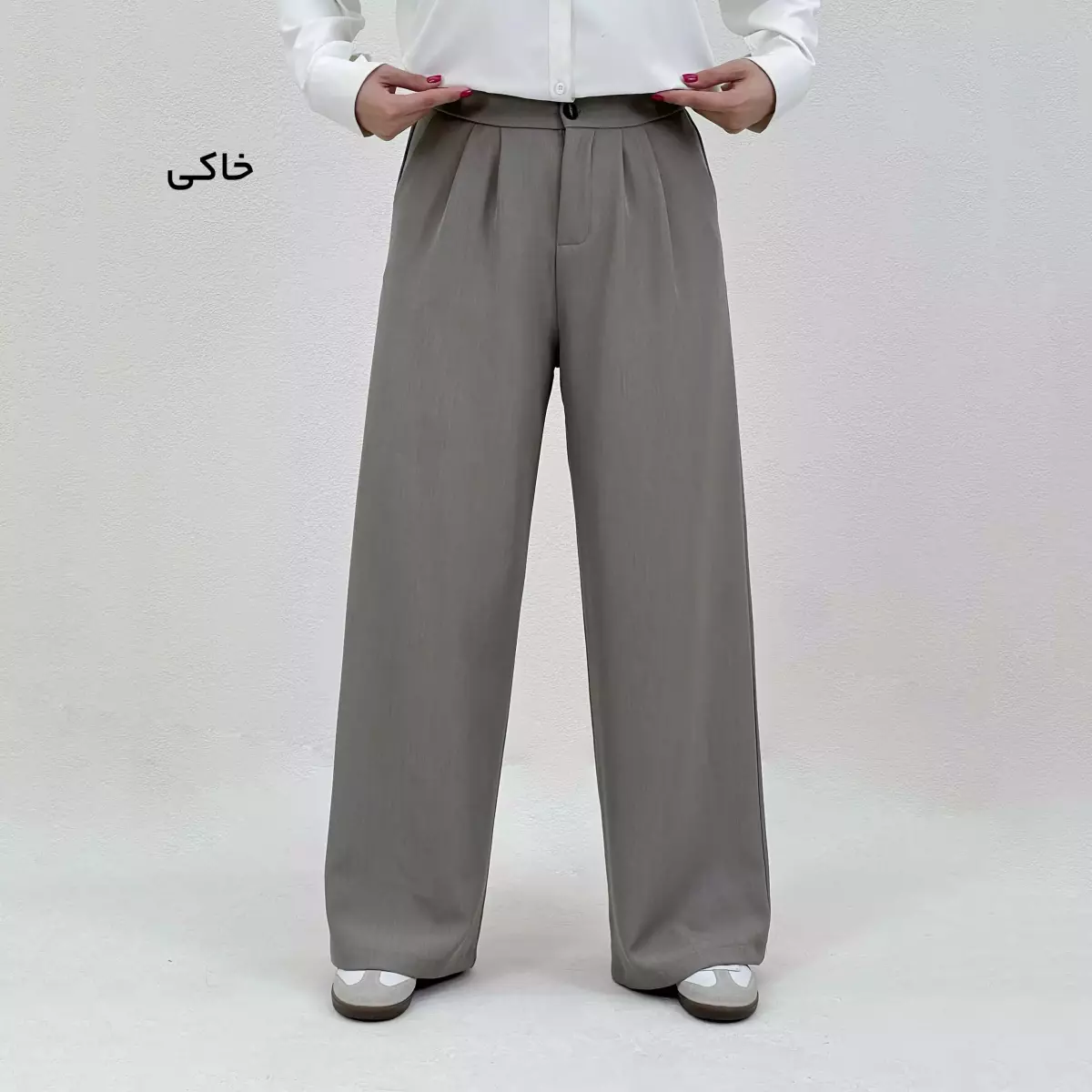شلوار پارچه ای زنانه خاکی