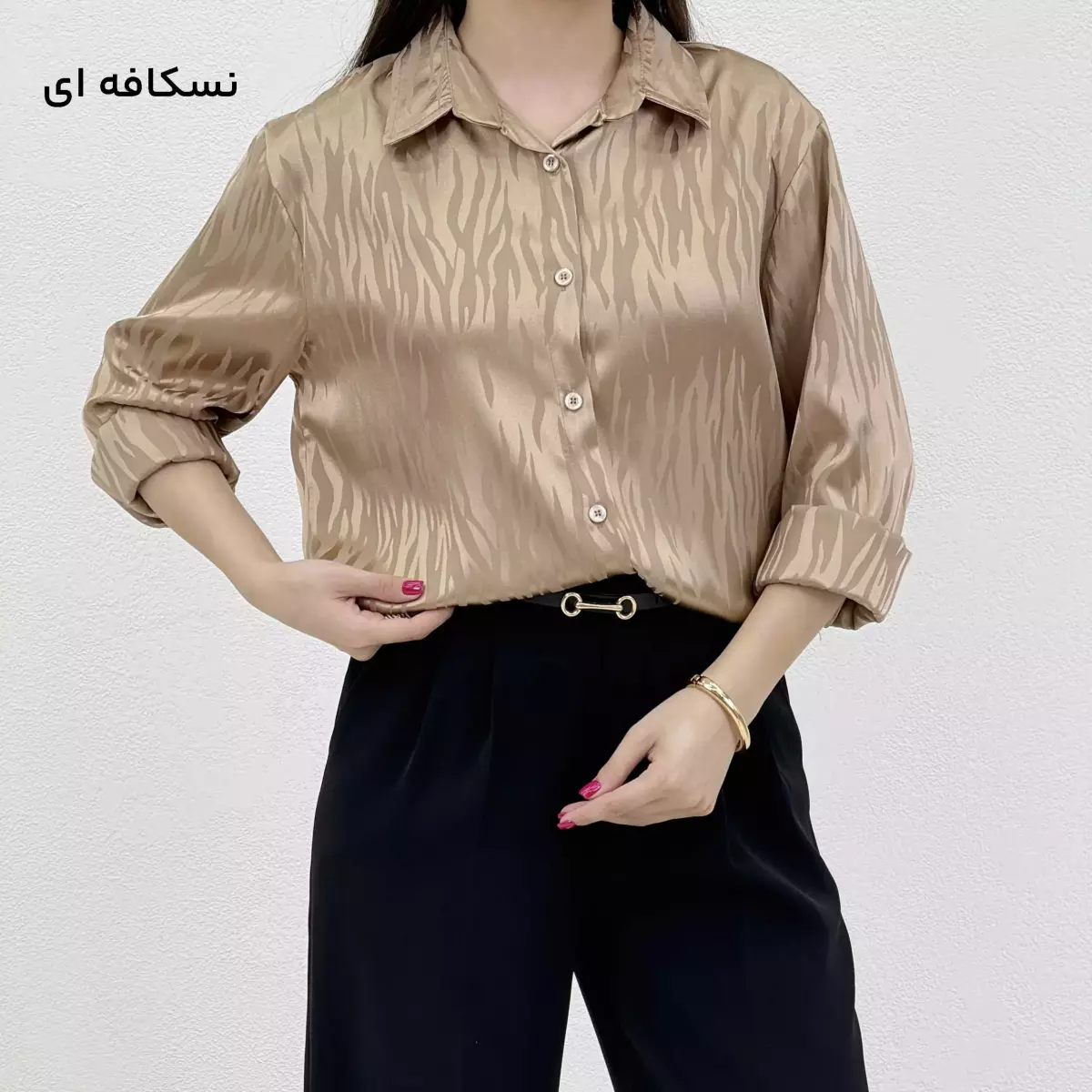 شومیز زنانه ساتن زبرا