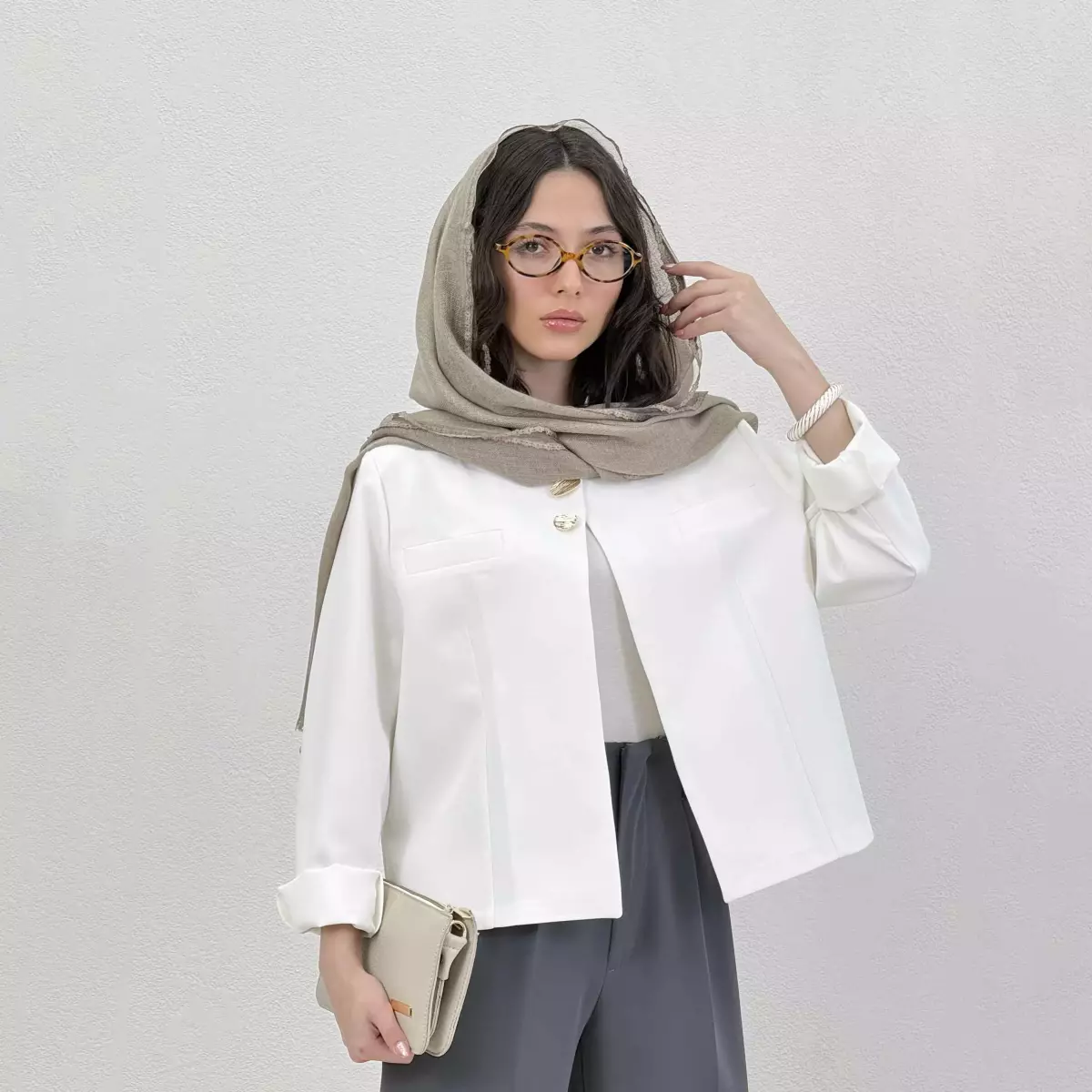 کت زنانه اسپرت یقه فرنچ