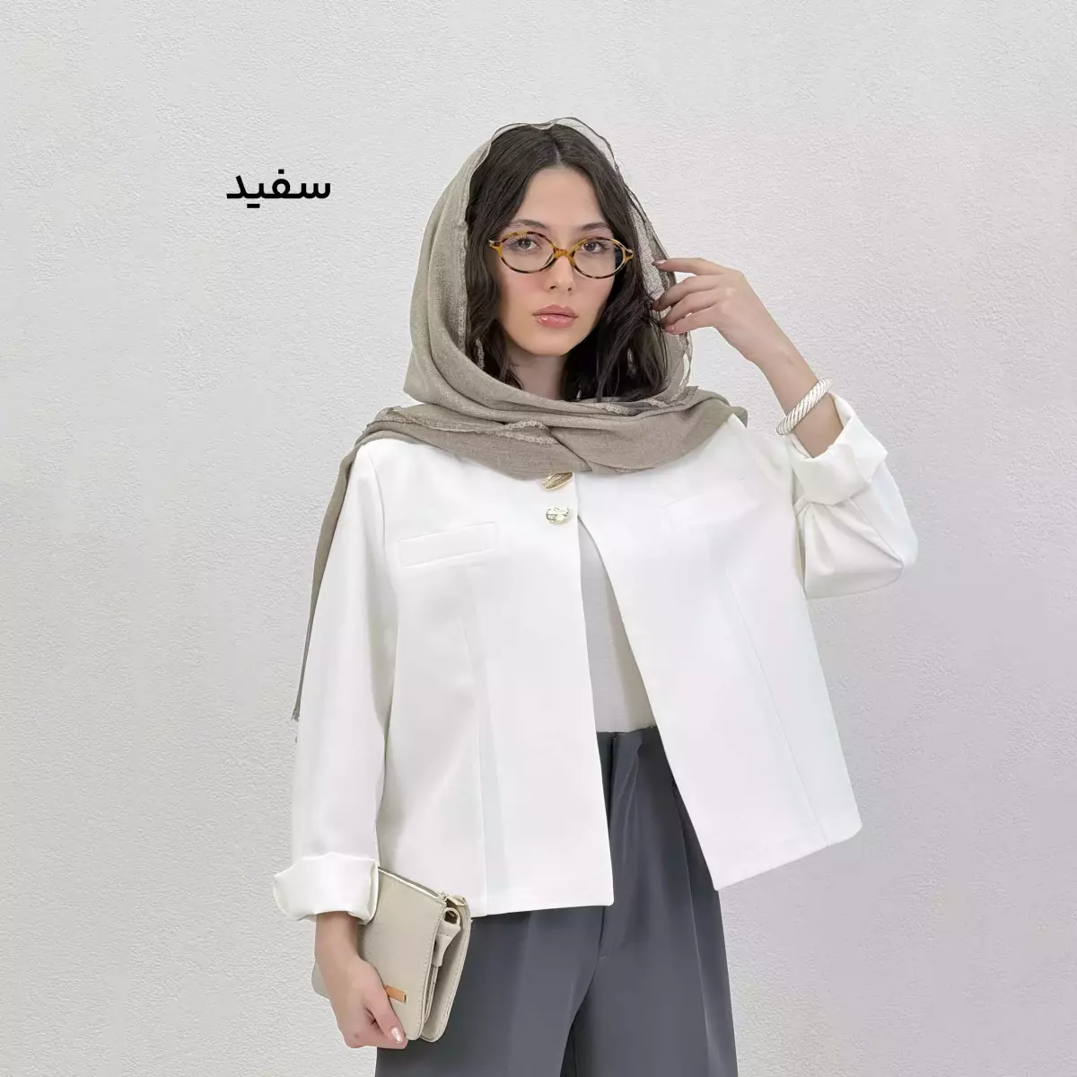 کت زنانه اسپرت یقه فرنچ