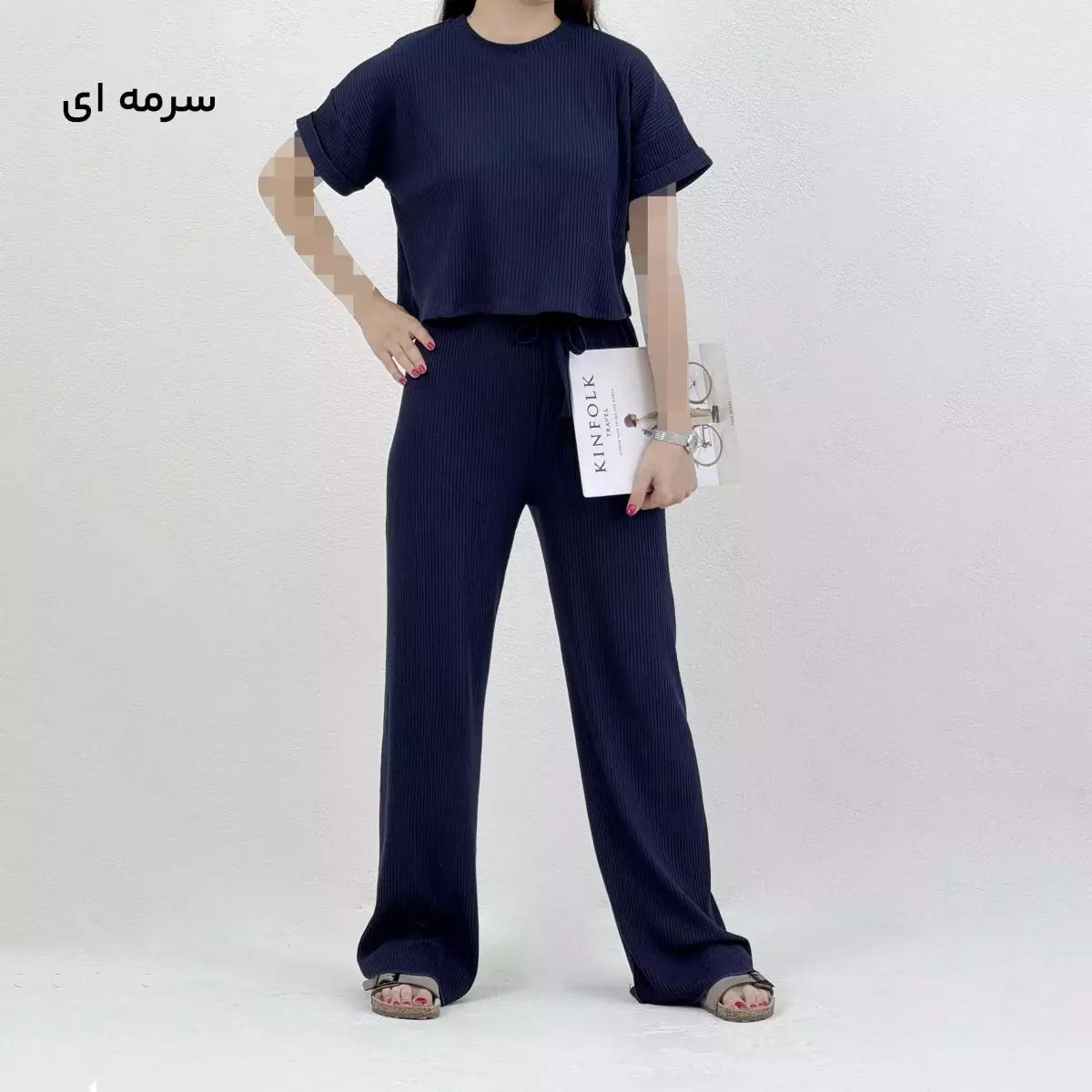 ست تیشرت شلوار کبریتی کرکره ای