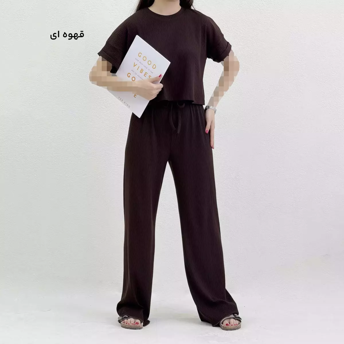 ست تیشرت شلوار کبریتی کرکره ای