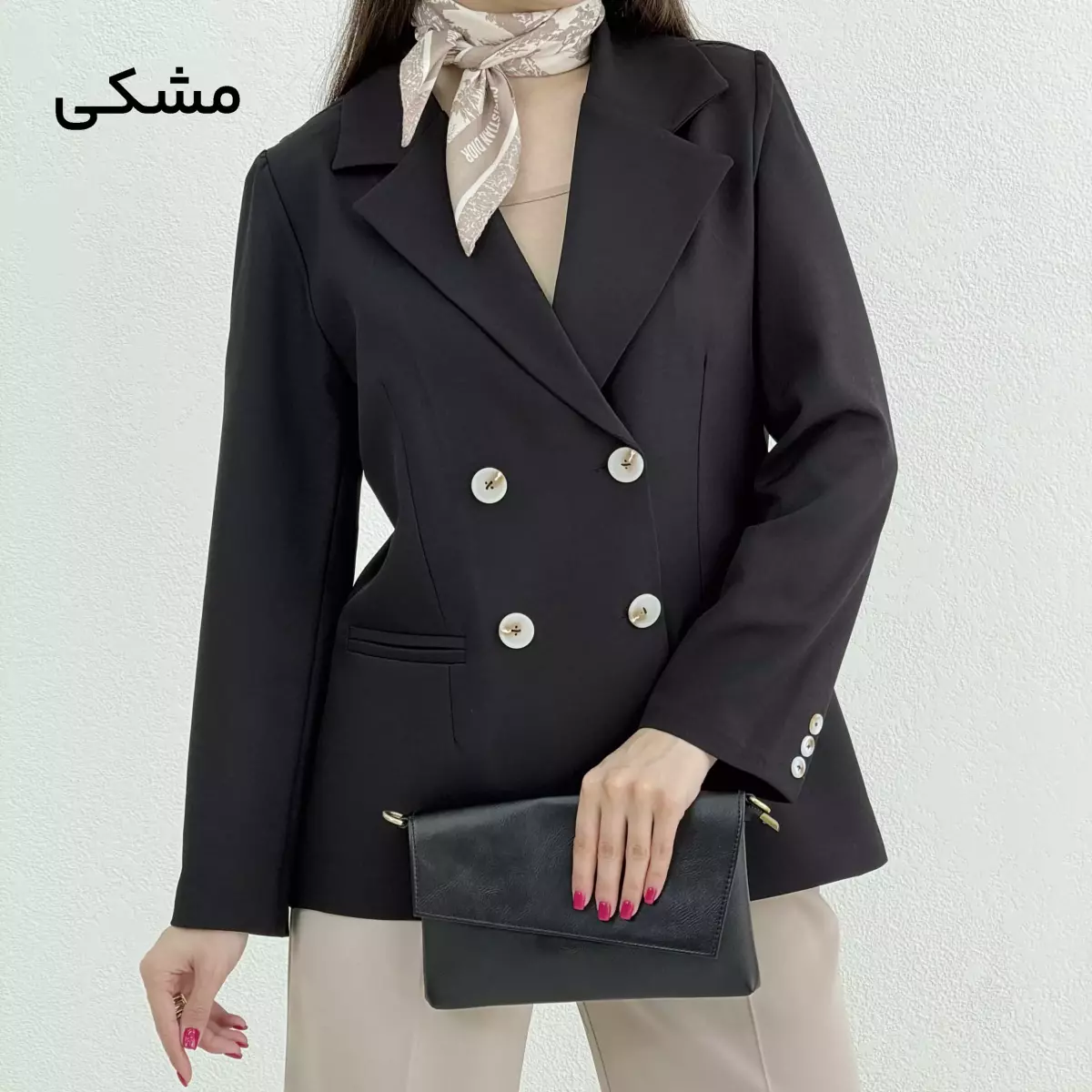کت زنانه کرپ چهار دکمه