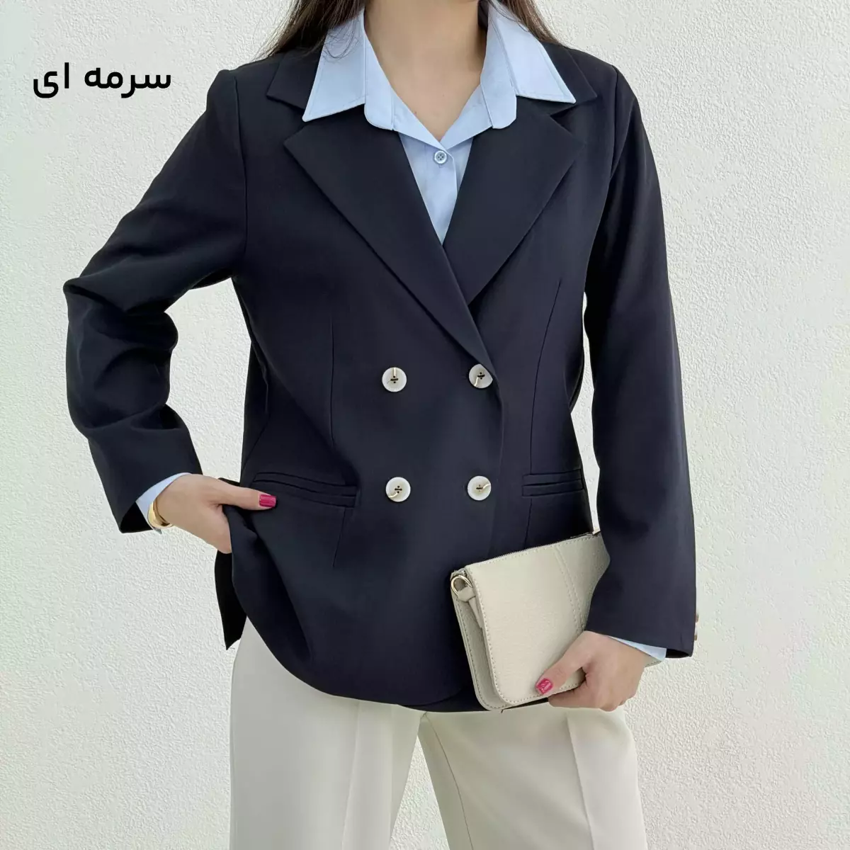 کت زنانه کرپ چهار دکمه