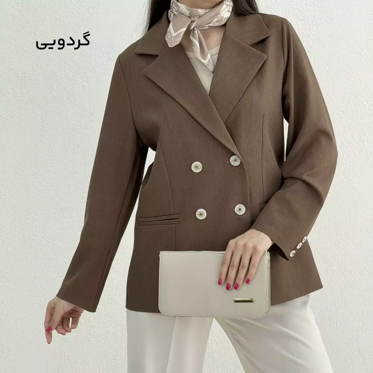 کت زنانه کرپ چهار دکمه