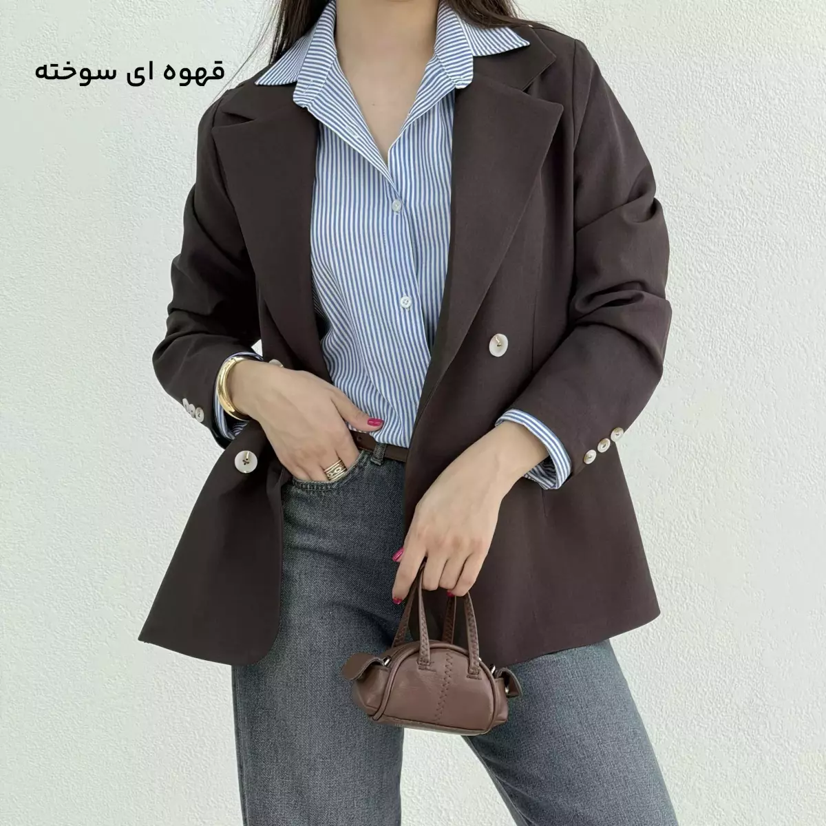 کت زنانه کرپ چهار دکمه
