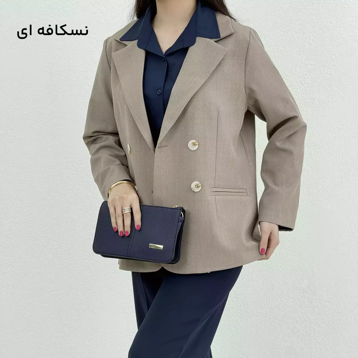 کت زنانه کرپ چهار دکمه
