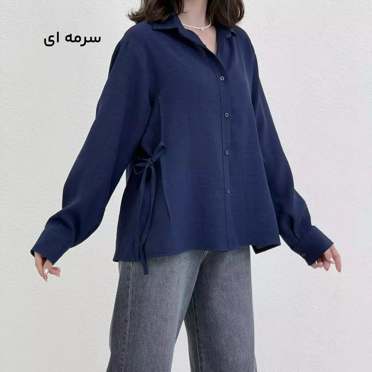 شومیز زنانه لینن بند دار