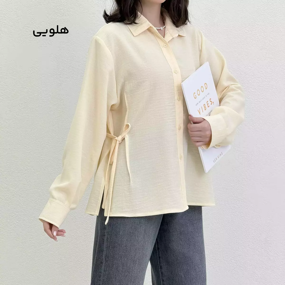 شومیز زنانه لینن بند دار