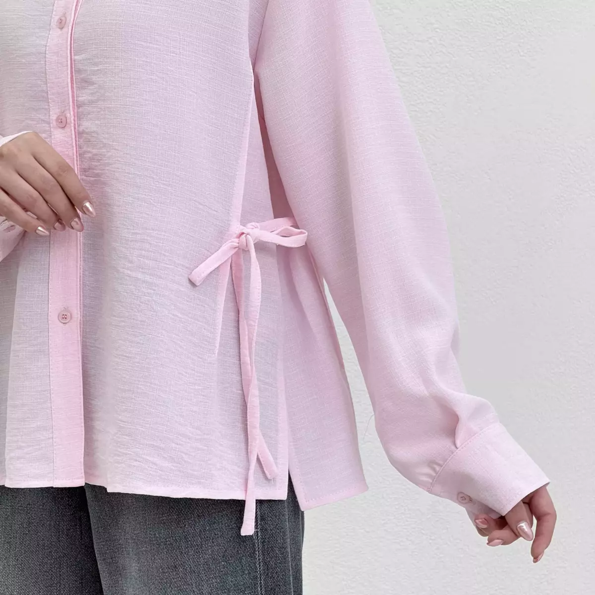 شومیز زنانه لینن بند دار