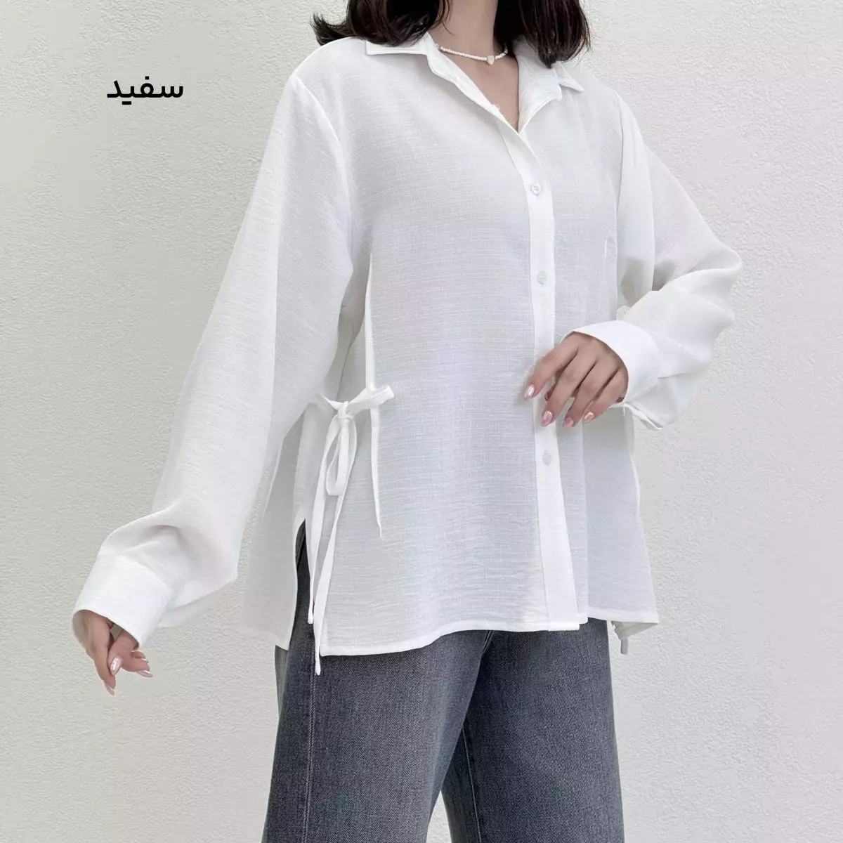شومیز زنانه لینن بند دار