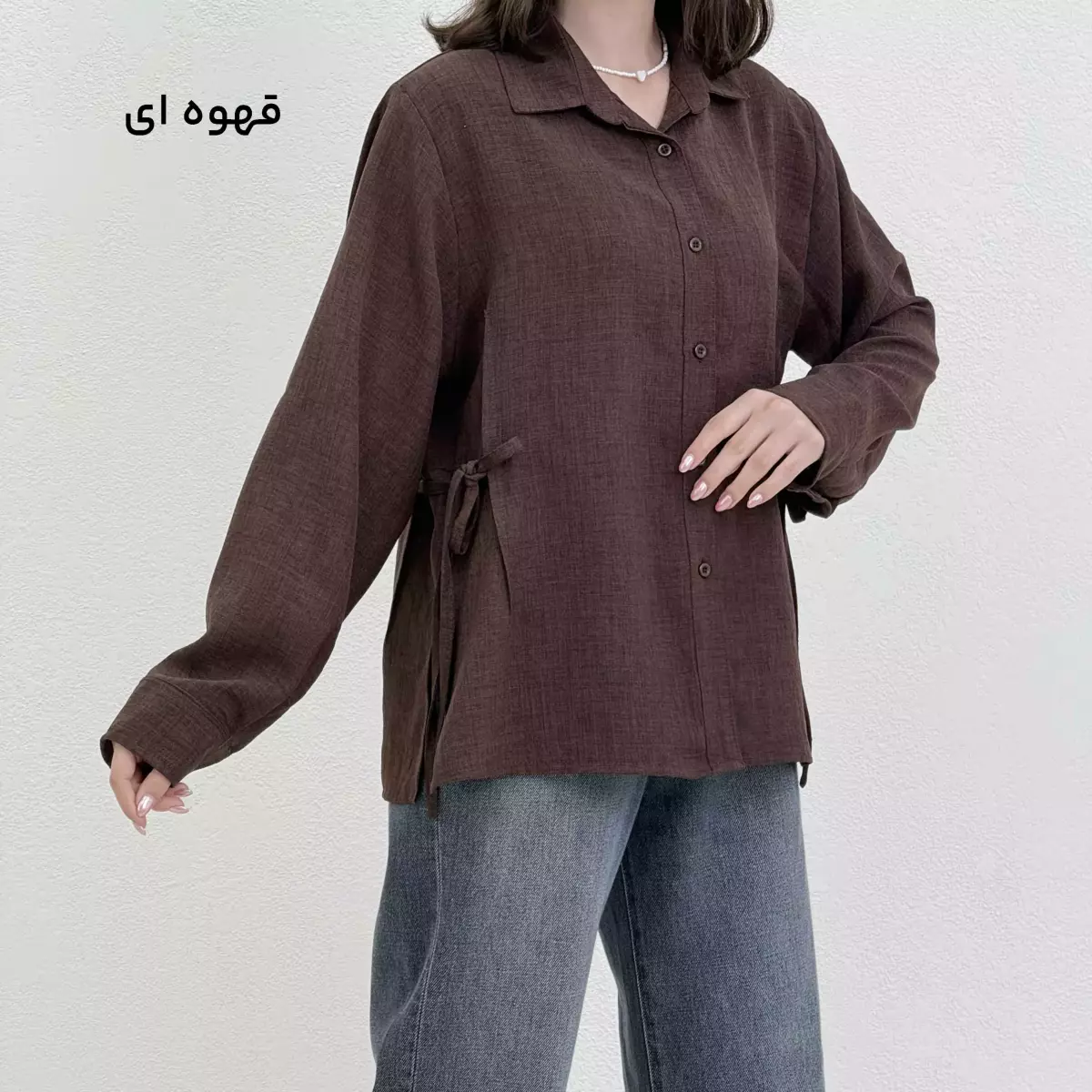 شومیز زنانه لینن بند دار