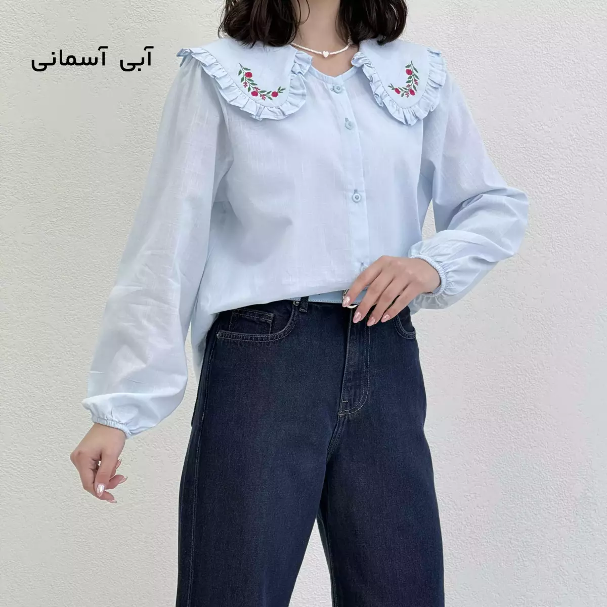 شومیز زنانه یقه گلدوزی