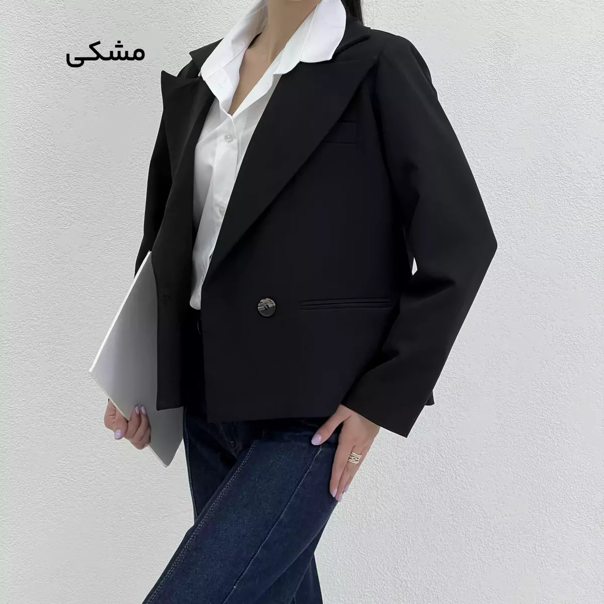کت کراپ زنانه دو دکمه