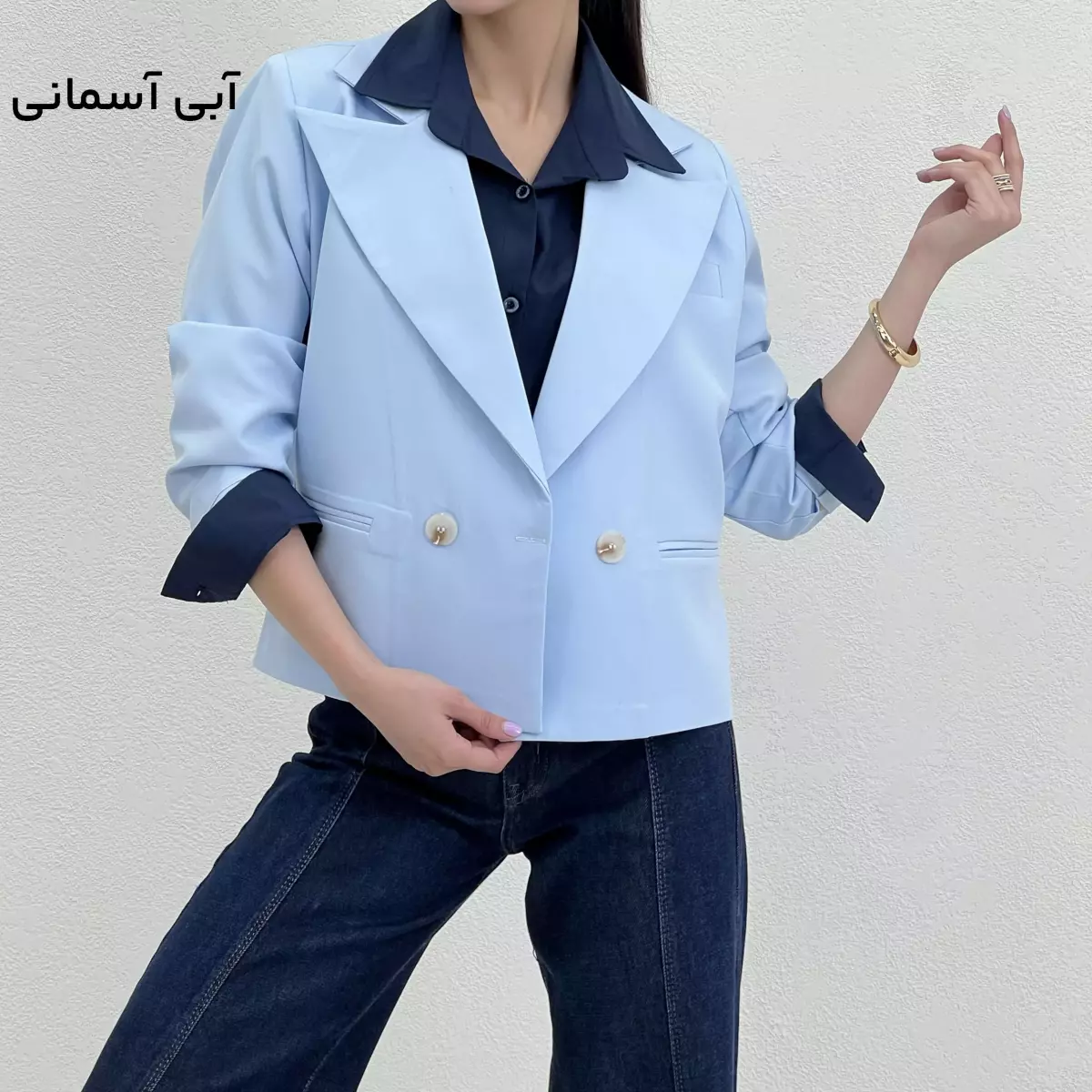 کت کراپ زنانه دو دکمه