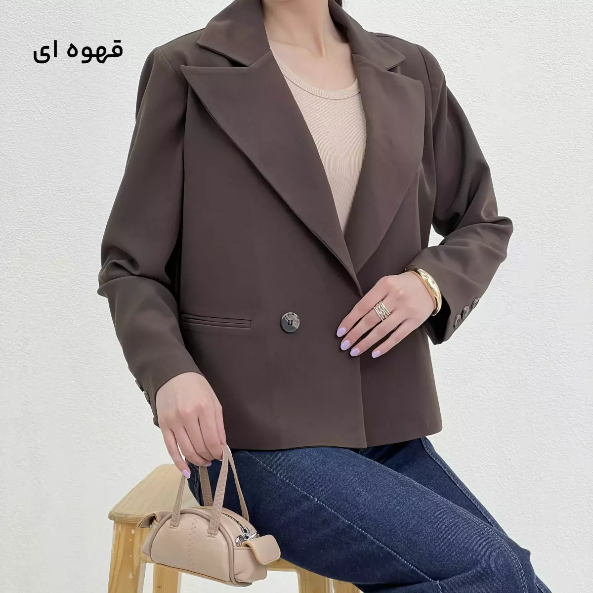 کت کراپ زنانه دو دکمه