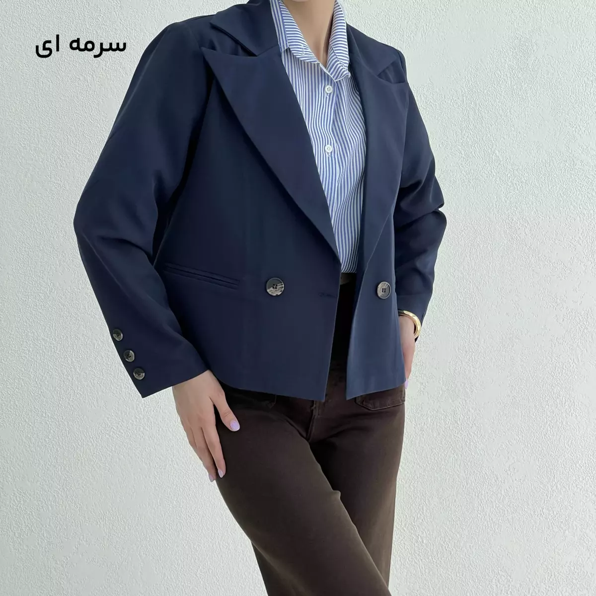 کت کراپ زنانه دو دکمه