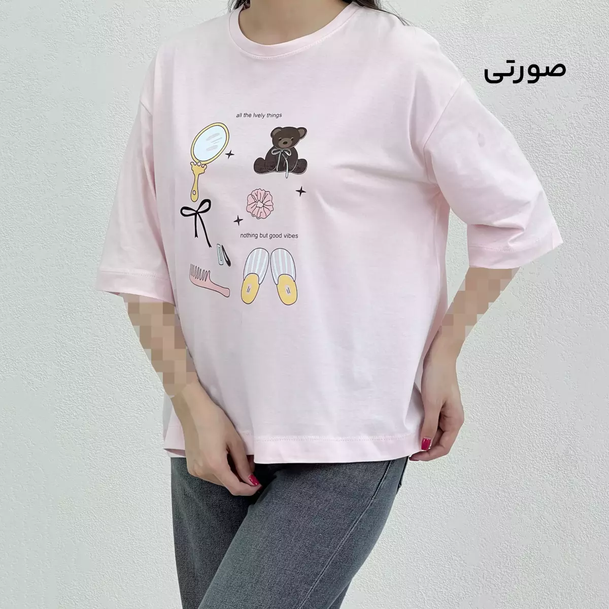 تیشرت زنانه باکسی فانتزی