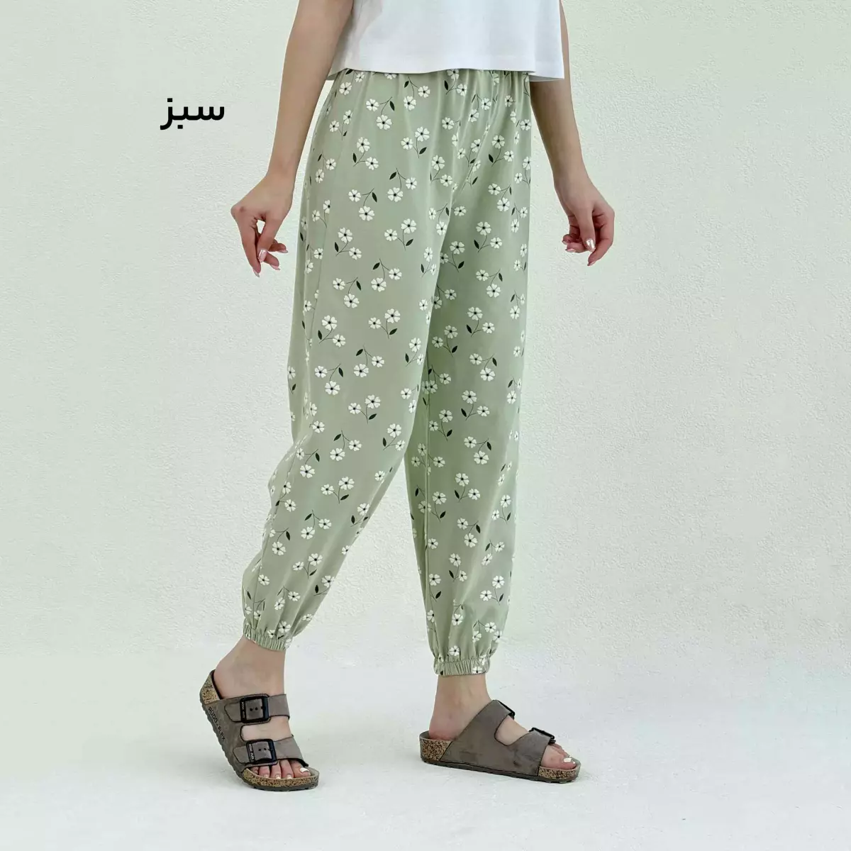 شلوار راحتی زنانه گلی