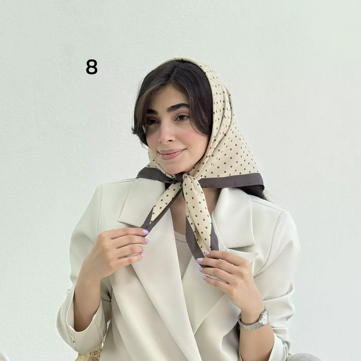 مینی اسکارف زنانه خالخالی