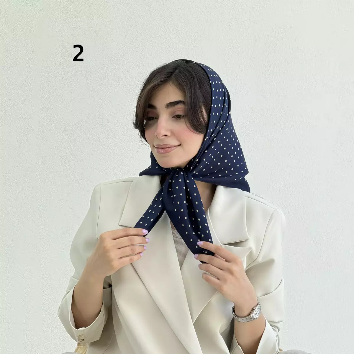 مینی اسکارف زنانه خالخالی