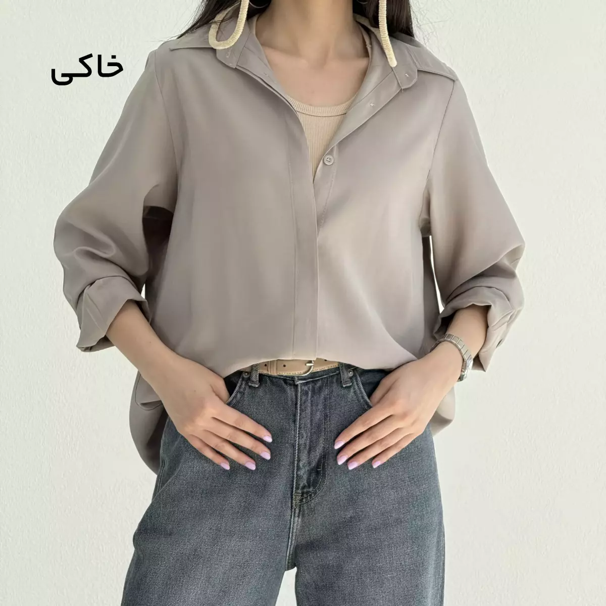 شومیز زنانه دکمه مخفی