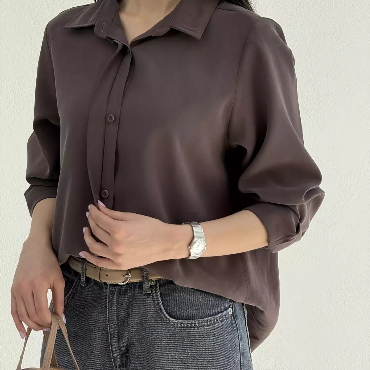 شومیز زنانه دکمه مخفی
