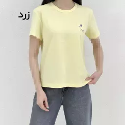 تیشرت زنانه گلدار یقه گرد