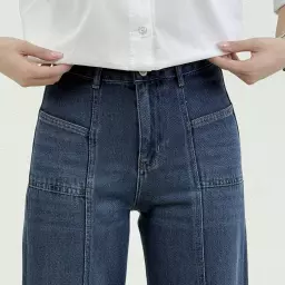 شلوار جین کرفت کات آبی تیره