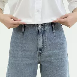 شلوار جین واید لگ آبی متوسط