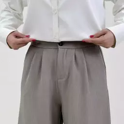 شلوار پارچه ای زنانه خاکی