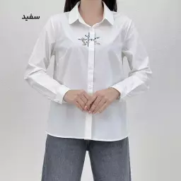 شومیز زنانه جلو گلدوزی دو رنگ
