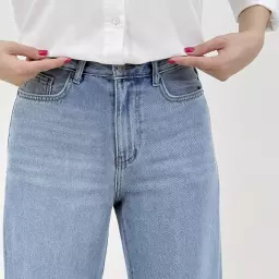 شلوار جین راسته لاین آبی روشن