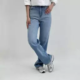 شلوار جین راسته لاین آبی روشن
