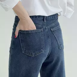شلوار جین راسته لاین آبی تیره