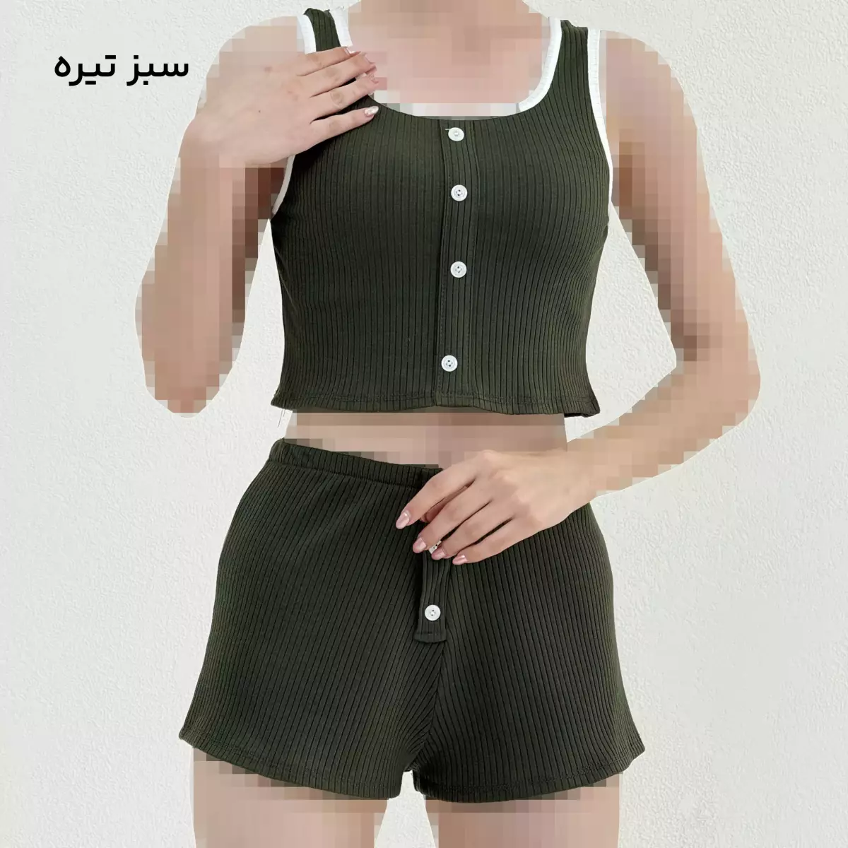 ست تاپ و شورتک زنانه کبریتی