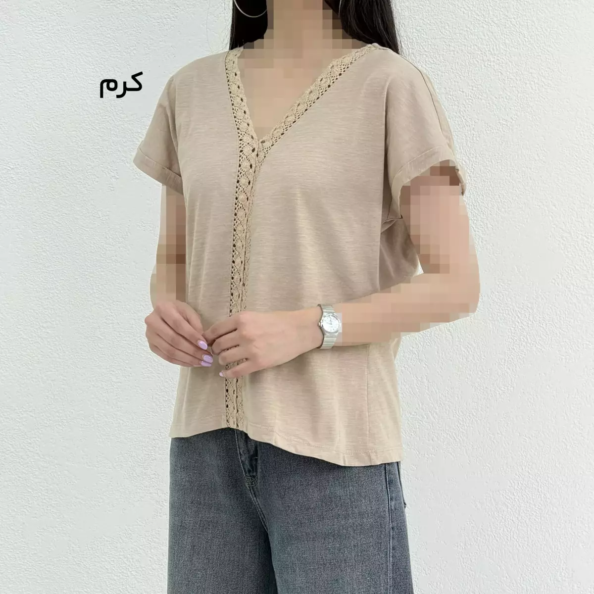 تیشرت زنانه جلو گیپور